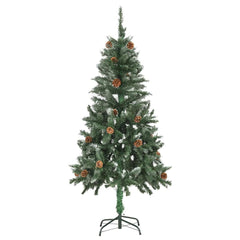 284317 vidaXL Artificial Christmas Tree with Pine Cones and White Glitter 150 cm 2