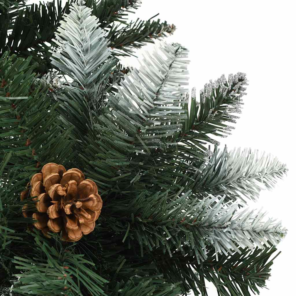 284317 vidaXL Artificial Christmas Tree with Pine Cones and White Glitter 150 cm 4