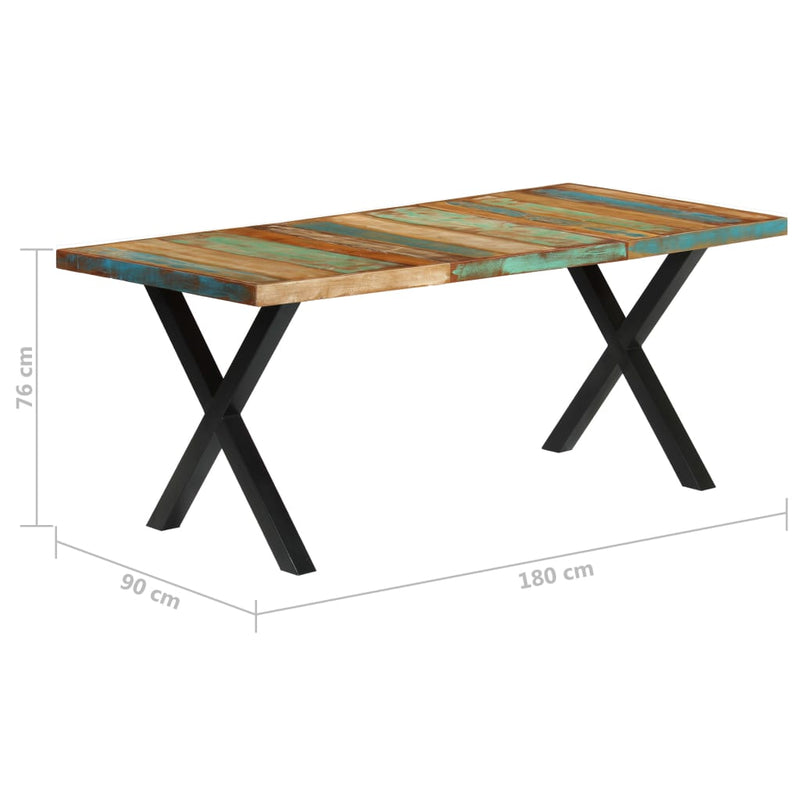 Dining Table 180x90x76 cm Solid Reclaimed Wood