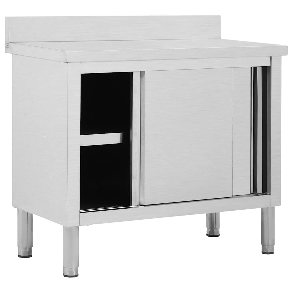 Work Tables with Sliding Doors 2pcs 100 x 50 x (95-97) cm