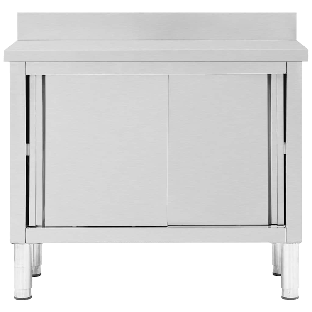 Work Tables with Sliding Doors 2pcs 100 x 50 x (95-97) cm