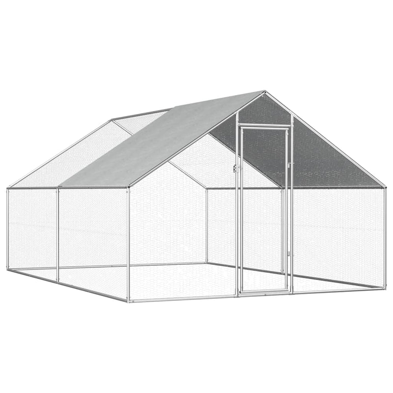 Outdoor Chicken Cage 2.75x4x1.92 m Galvanised Steel