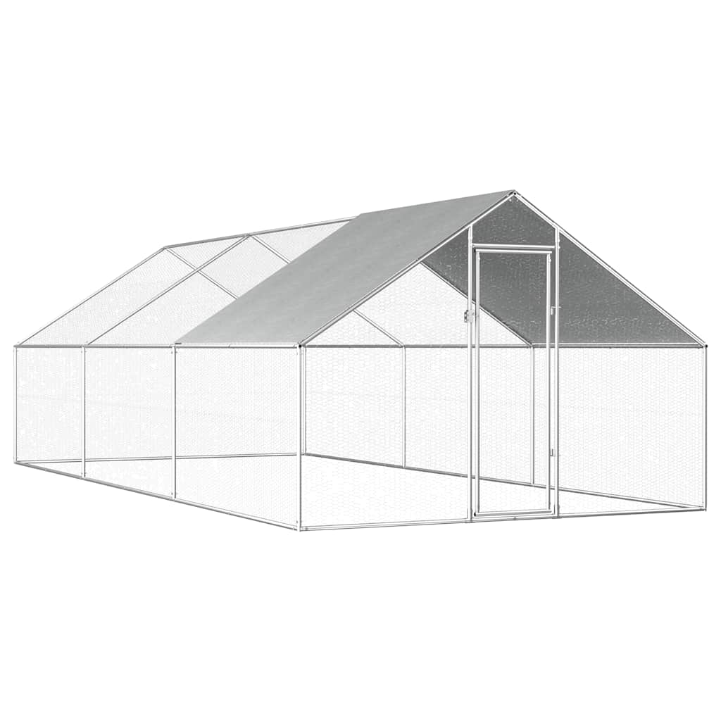 Outdoor Chicken Cage 2,75x2x1,92 m Galvanised Steel 2.75 x 6 x 1.92 m