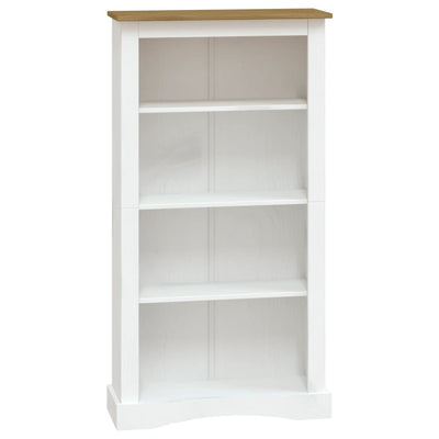 4-Tier Bookcase Mexican Pine Corona Range White 81x29x150 cm