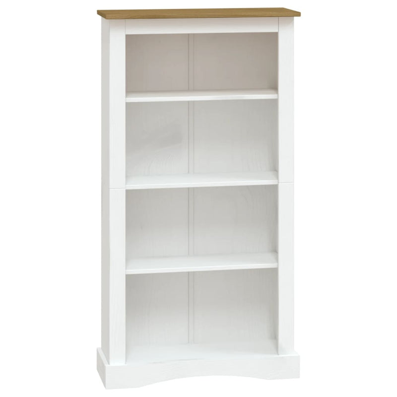 4-Tier Bookcase Mexican Pine Corona Range White 81x29x150 cm