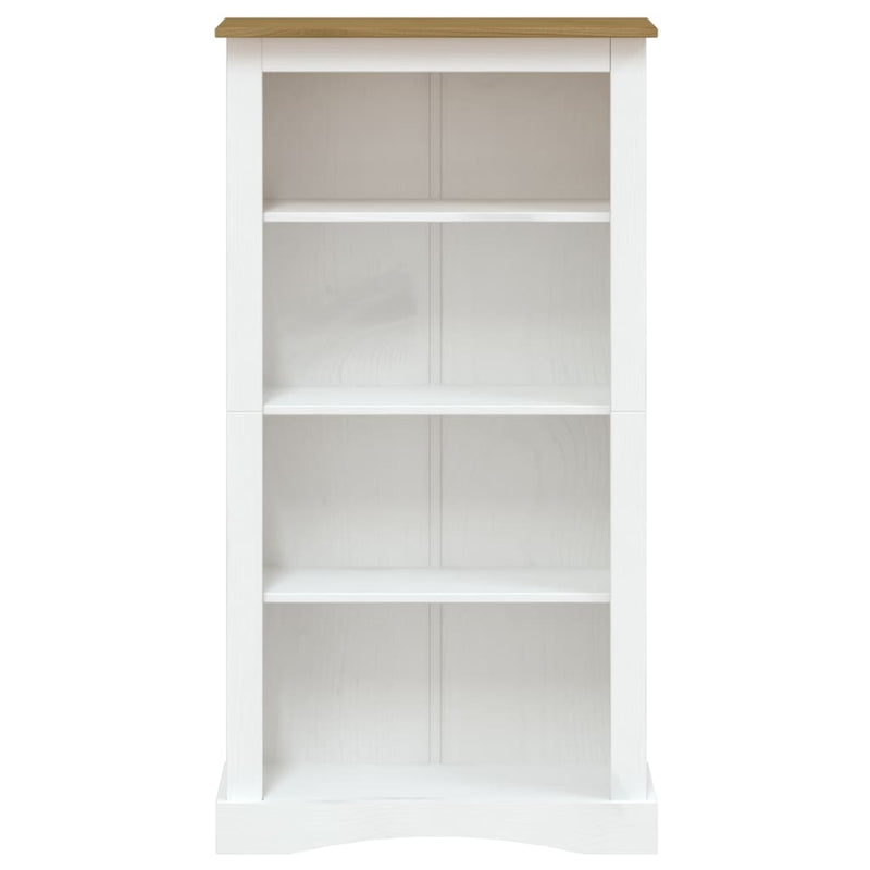 4-Tier Bookcase Mexican Pine Corona Range White 81x29x150 cm