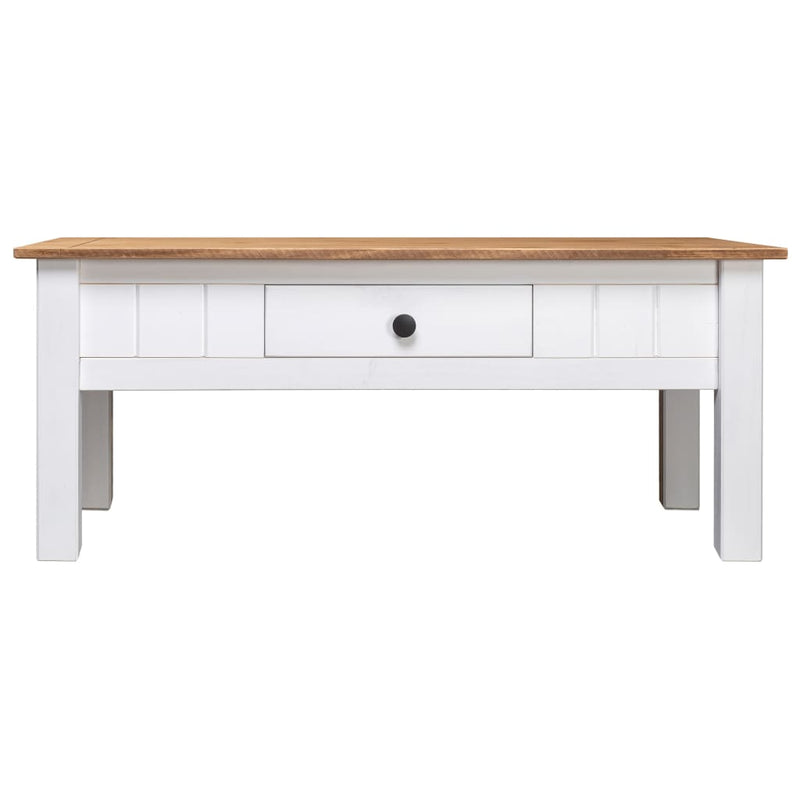 Coffee Table White 100x60x45 cm Solid Pine Wood Panama Range