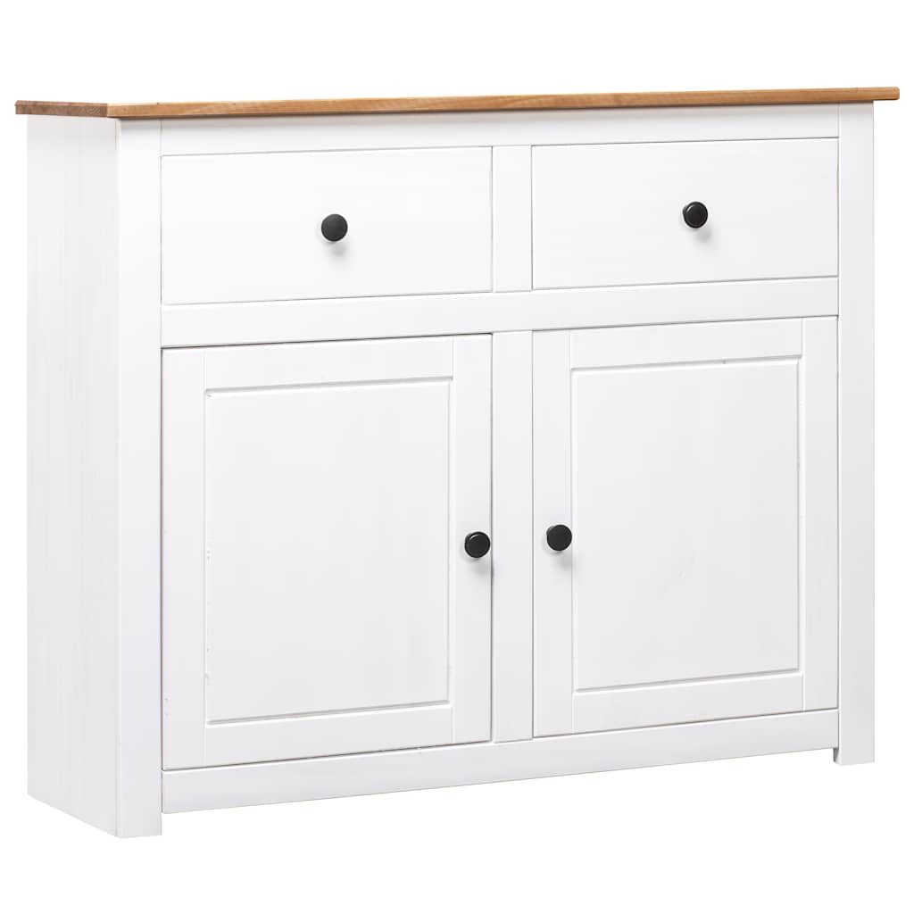 Sideboard 93x40x80 cm Solid Pinewood Panama Range White
