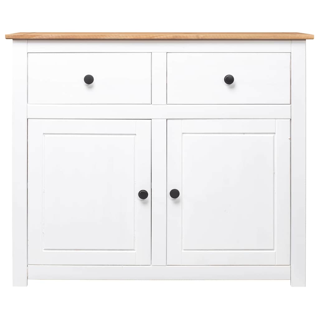 Sideboard 93x40x80 cm Solid Pinewood Panama Range White