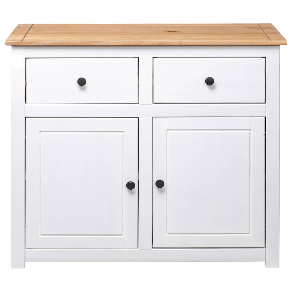 Sideboard 93x40x80 cm Solid Pinewood Panama Range White