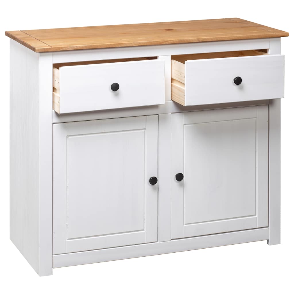 Sideboard 93x40x80 cm Solid Pinewood Panama Range White