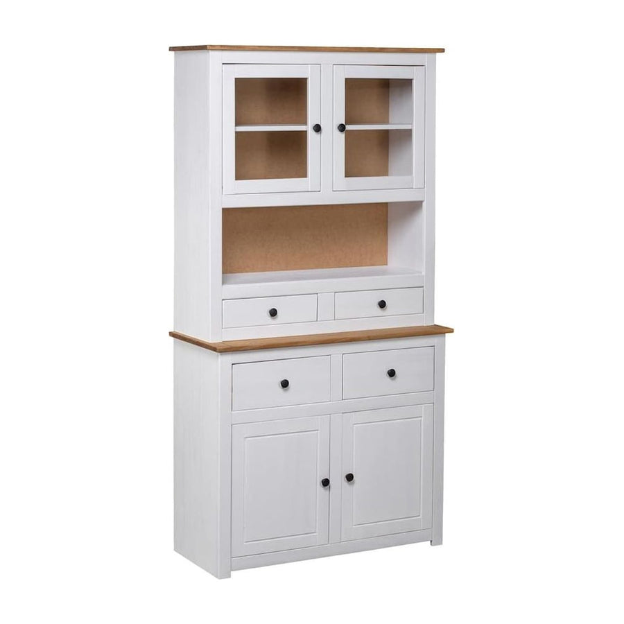Highboard White Solid Pine Panama Range