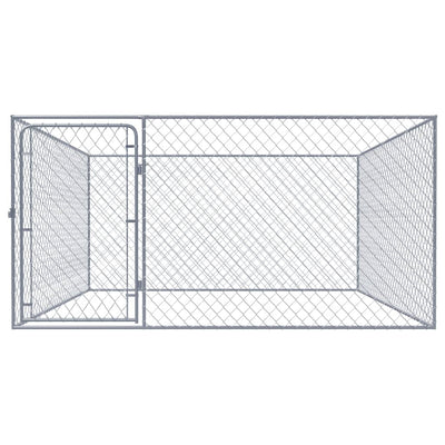 Outdoor Dog Kennel Galvanised Steel 2x2x1 m