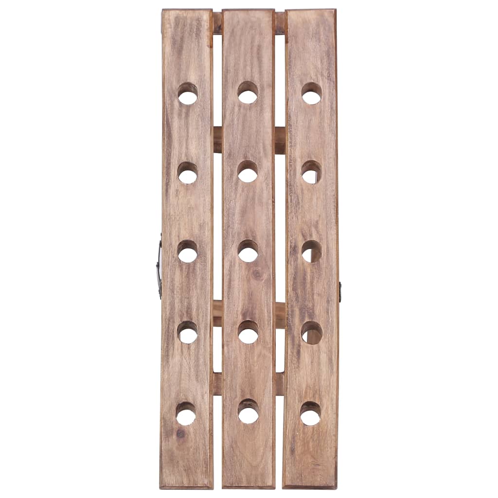 vidaXL Wine Rack for 15 Bottles 26x50x70 cm Solid Mahogany Wood 2