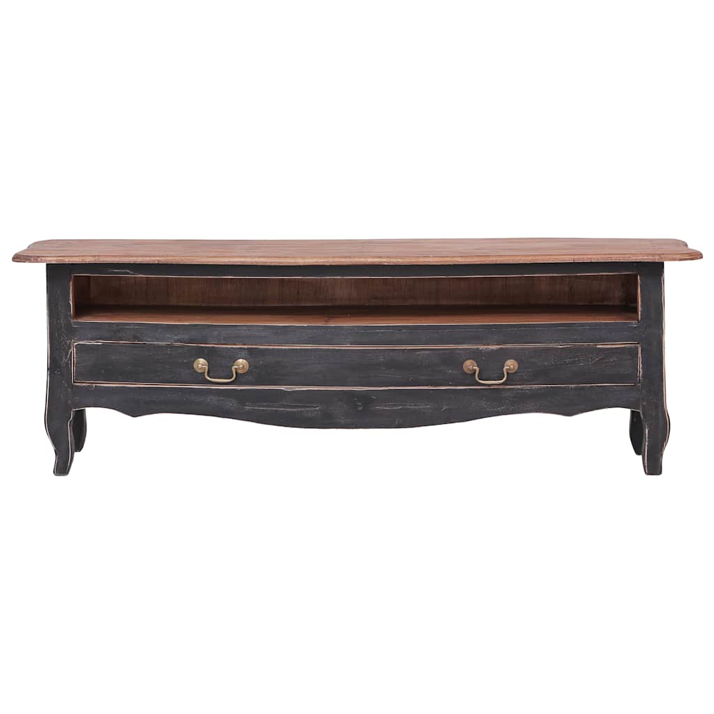 TV Cabinet 120x30x40 cm Solid Mahogany Wood Black