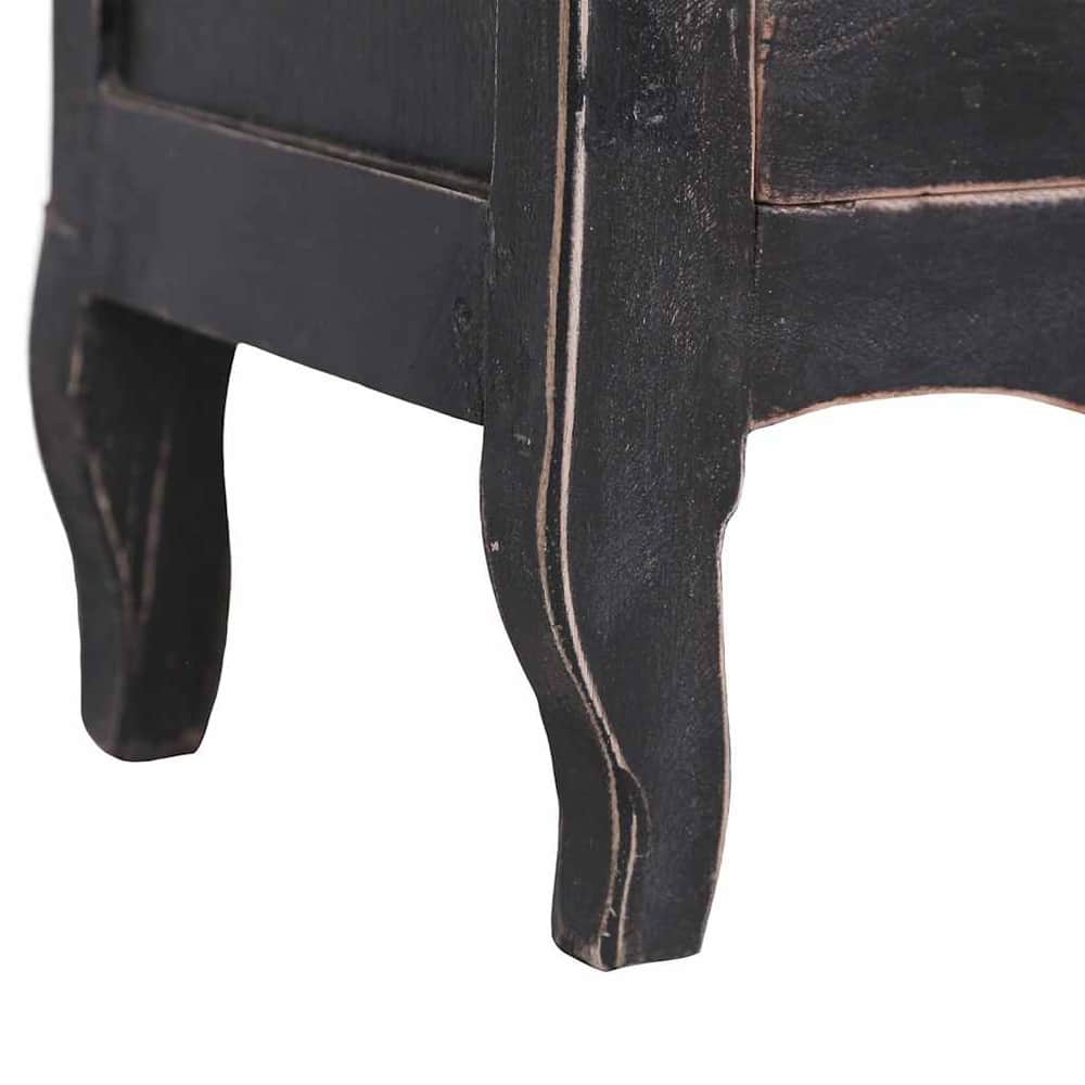 TV Cabinet 120x30x40 cm Solid Mahogany Wood Black