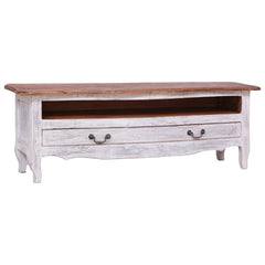 TV Cabinet 120x30x40 cm Solid Mahogany Wood White