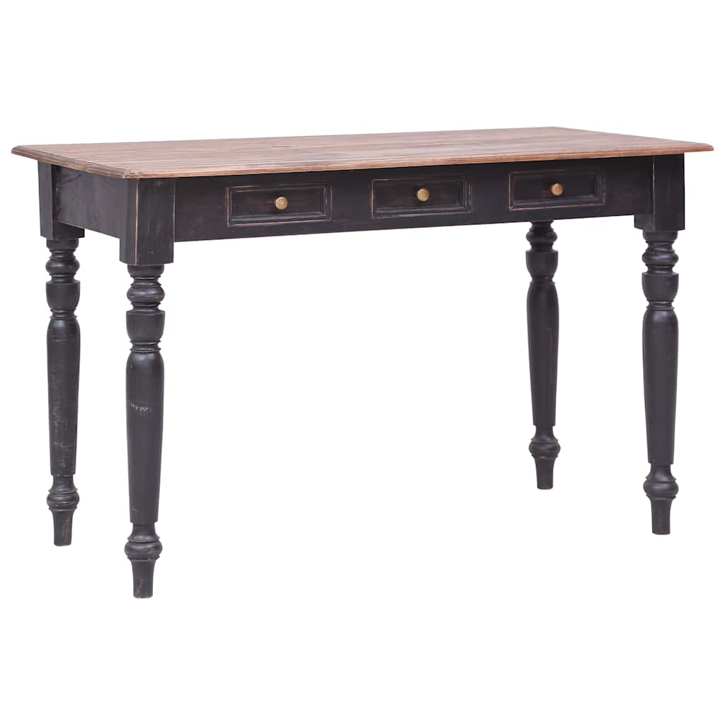 Desk with Drawers 117x57x75 cm Solid Mahogany Wood Old brown