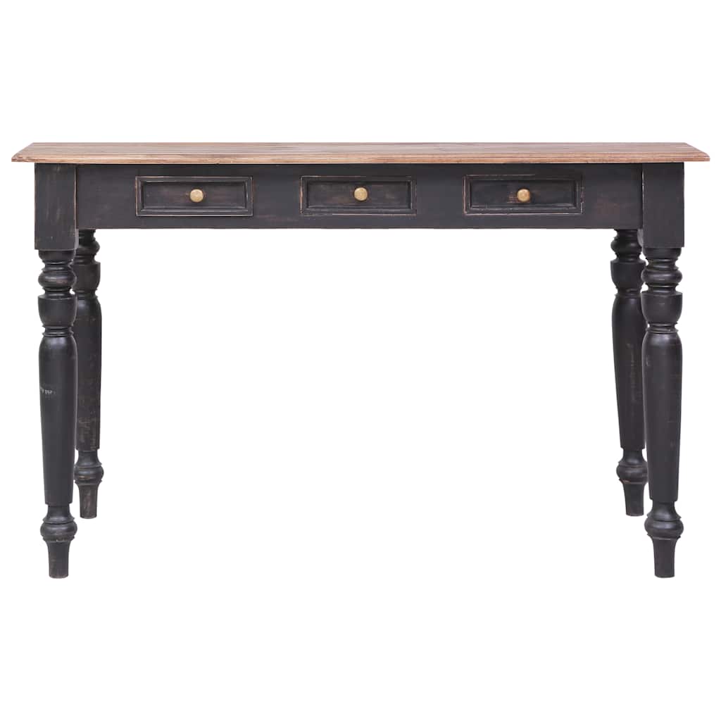 Desk with Drawers 117x57x75 cm Solid Mahogany Wood Old brown