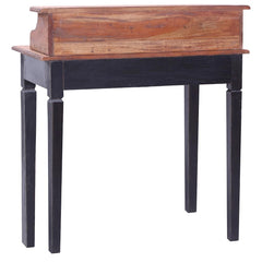 Writing Desk with Drawers 90x50x101 cm Solid Mahogany Wood Black