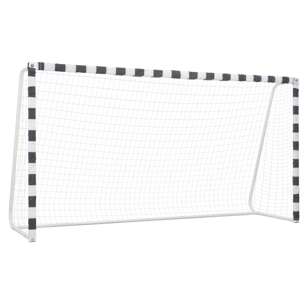 Soccer Goal Metal Black and White 300 x 160 x 90 cm
