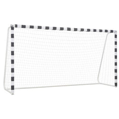 Soccer Goal Metal Black and White 300 x 160 x 90 cm