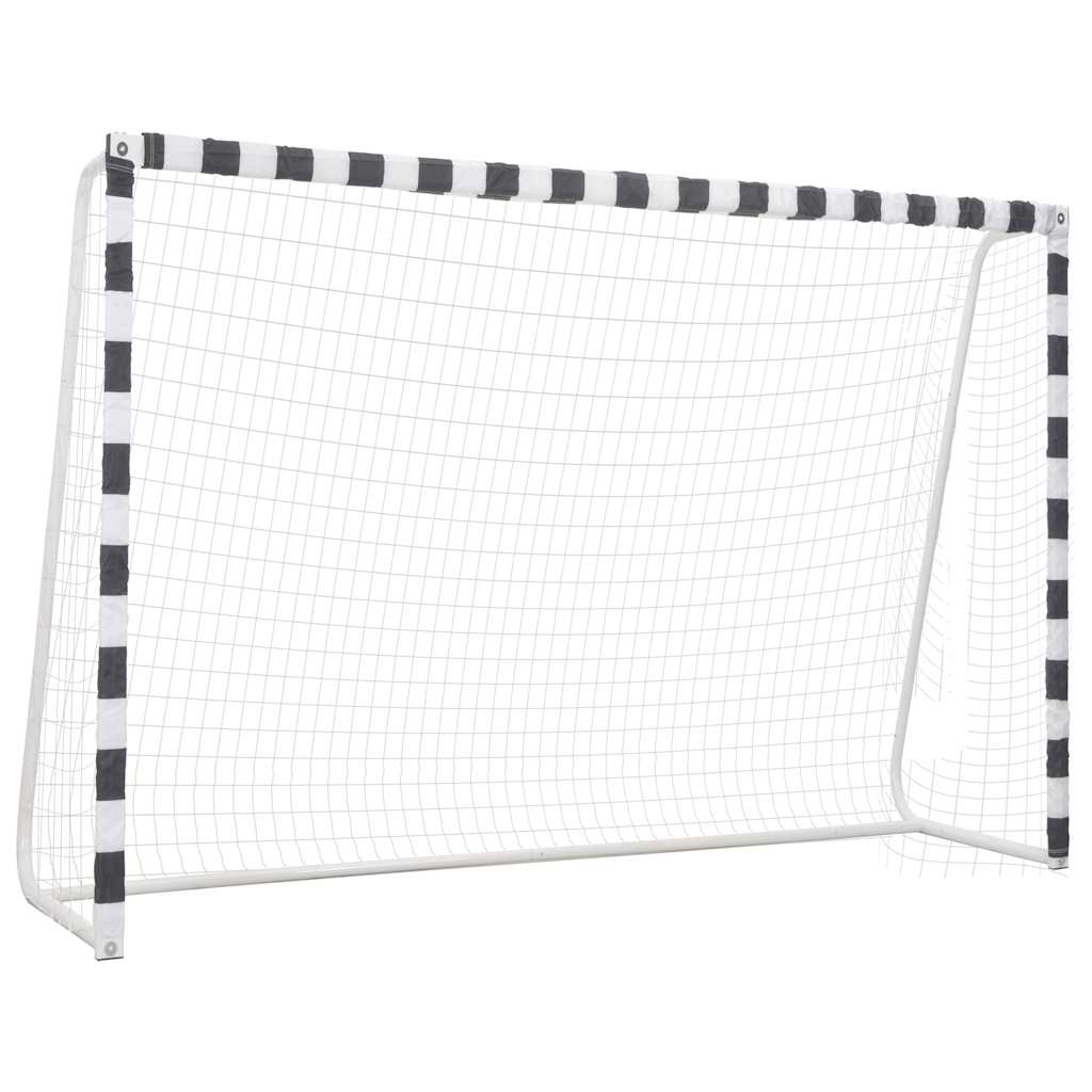 Soccer Goal Metal Black and White 300 x 200 x 90 cm