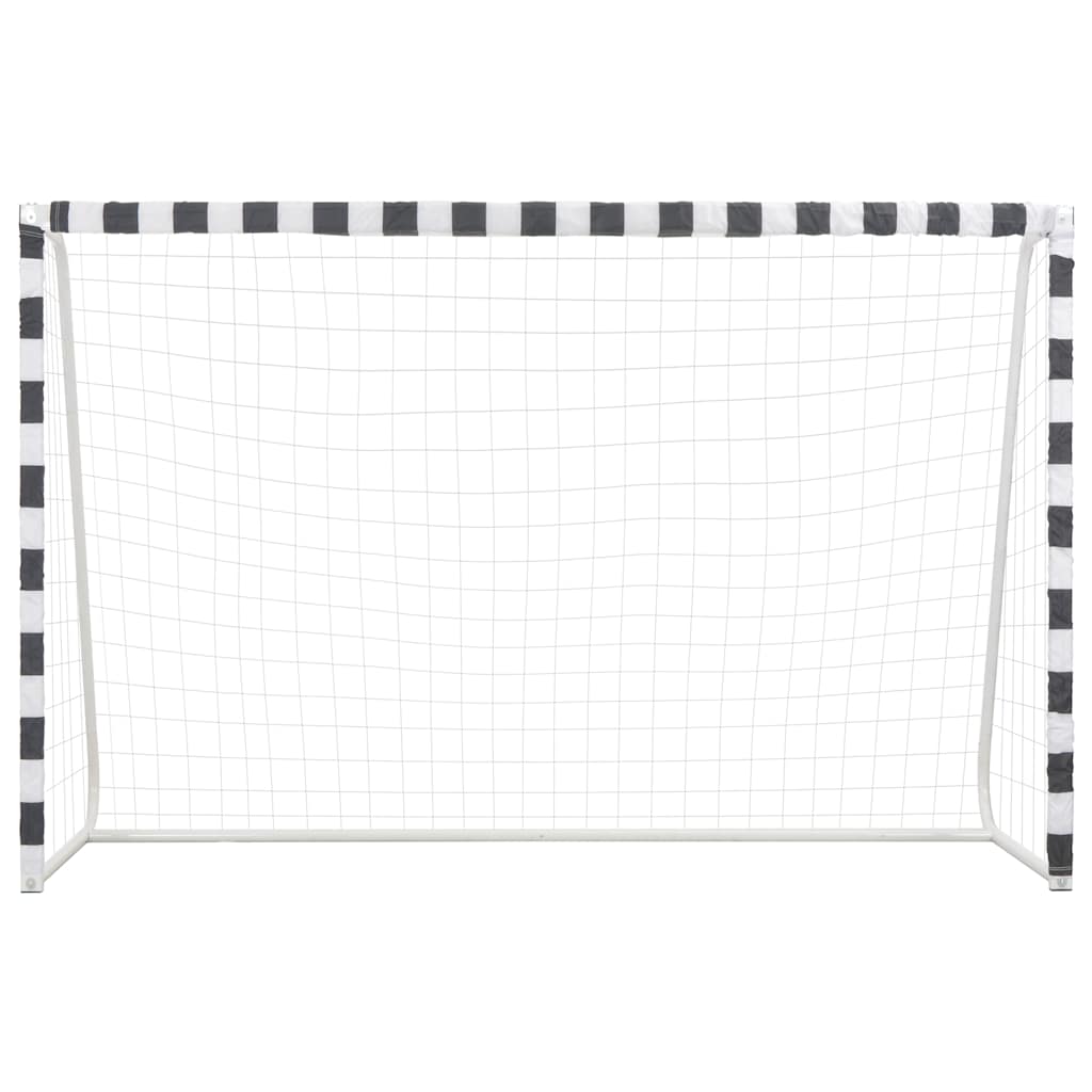 Soccer Goal Metal Black and White 300 x 200 x 90 cm
