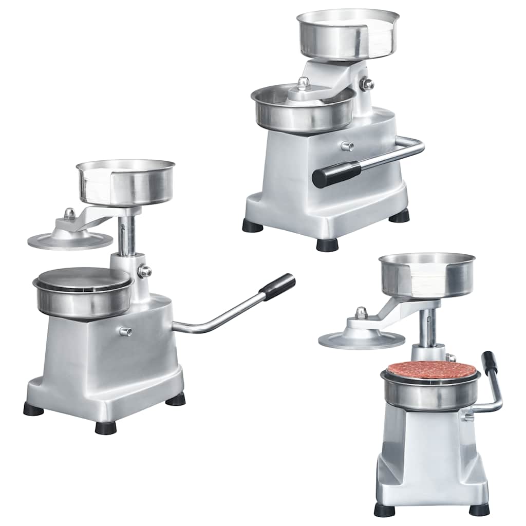 Hamburger Press Machine with 500 Patty Papers Aluminium 10 cm 100 mm