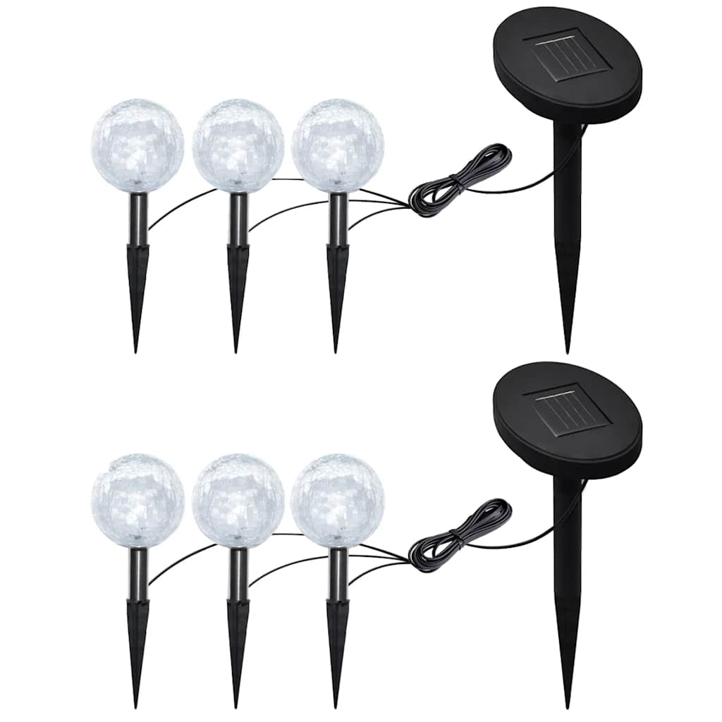vidaXL Garden Lamp | Set of 6 | White | Plastic | Small | Solar | Garden Lamp 1