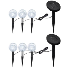 vidaXL Garden Lamp | Set of 6 | White | Plastic | Small | Solar | Garden Lamp 1