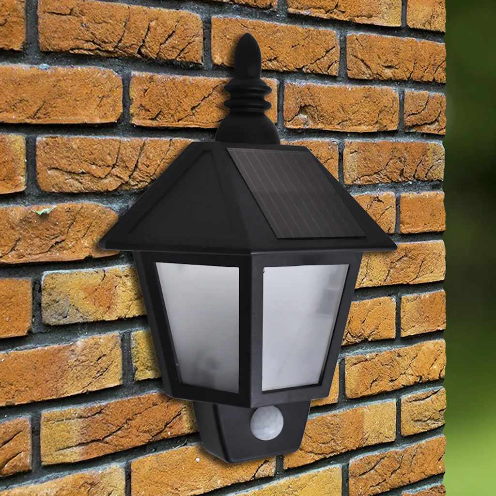 Solar Wall Lamps 2 pcs with Motion Sensor Black, image 2