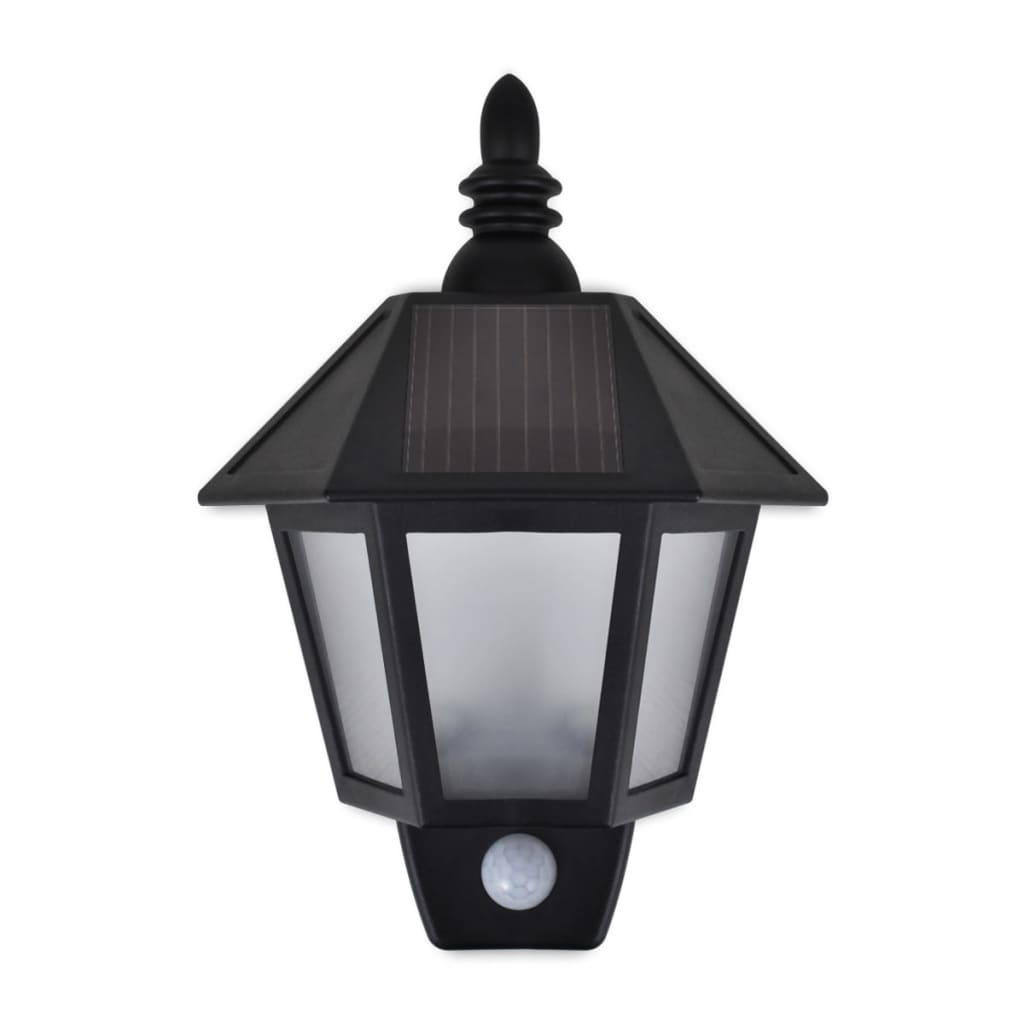 Solar Wall Lamps 2 pcs with Motion Sensor Black, image 4