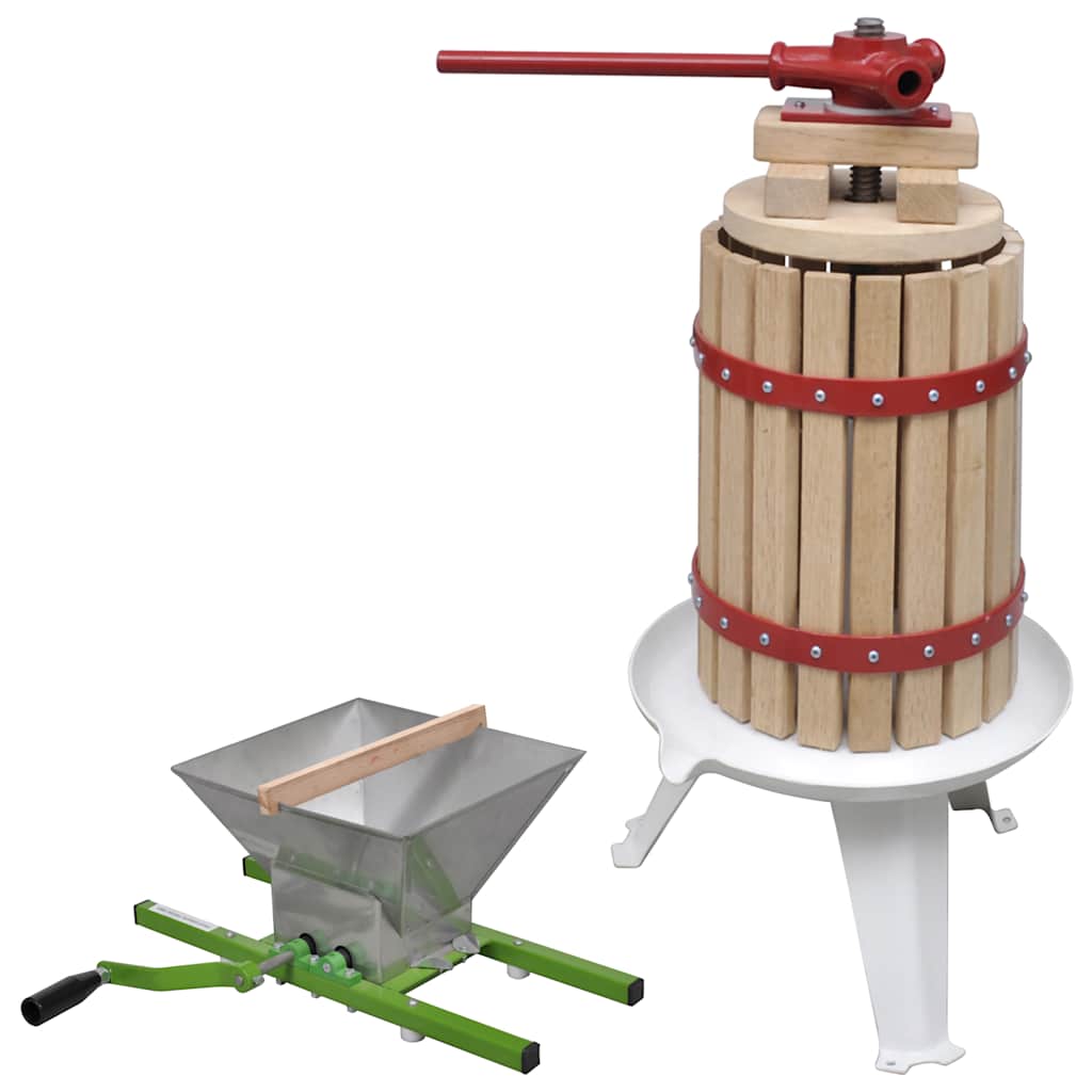 vidaXL 2 Piece Fruit & Wine Press and Crusher Set 1