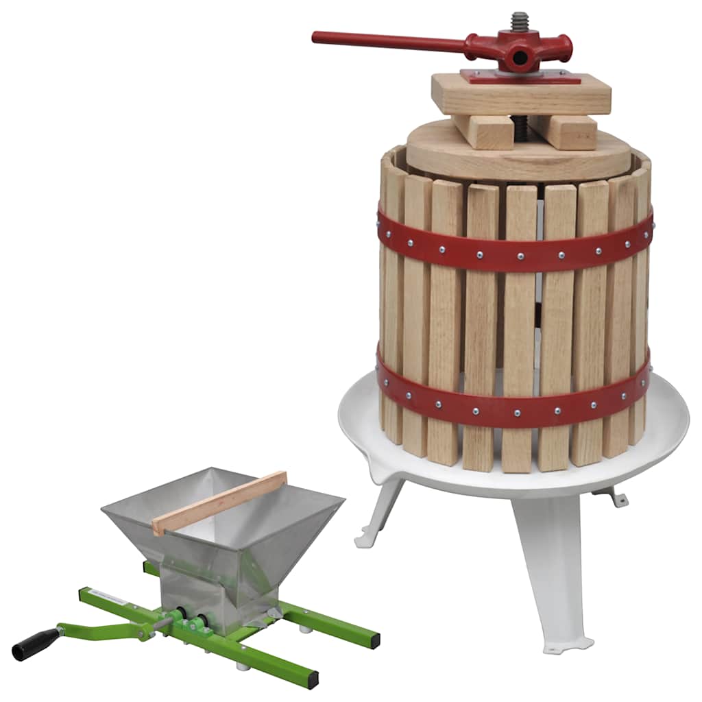 vidaXL 2 Piece Fruit & Wine Press and Crusher Set 1