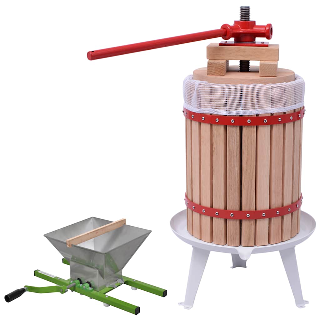 vidaXL 2 Piece Fruit & Wine Press and Crusher Set 1