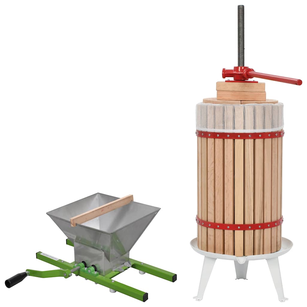 vidaXL 2 Piece Fruit & Wine Press and Crusher Set 1