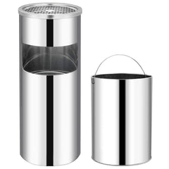 Ashtray Dustbin 30 L Steel Silver