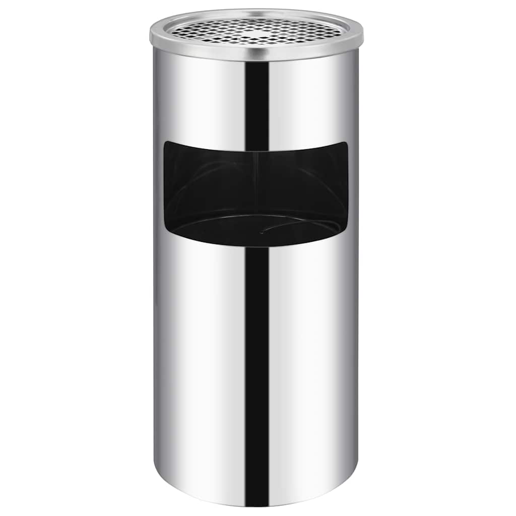 Wall Ashtray Dustbin Steel 26 L Silver