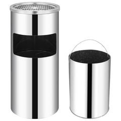 Wall Ashtray Dustbin Steel 26 L Silver