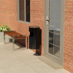 vidaXL Wall Ashtray Dustbin Steel 26 L Black 1