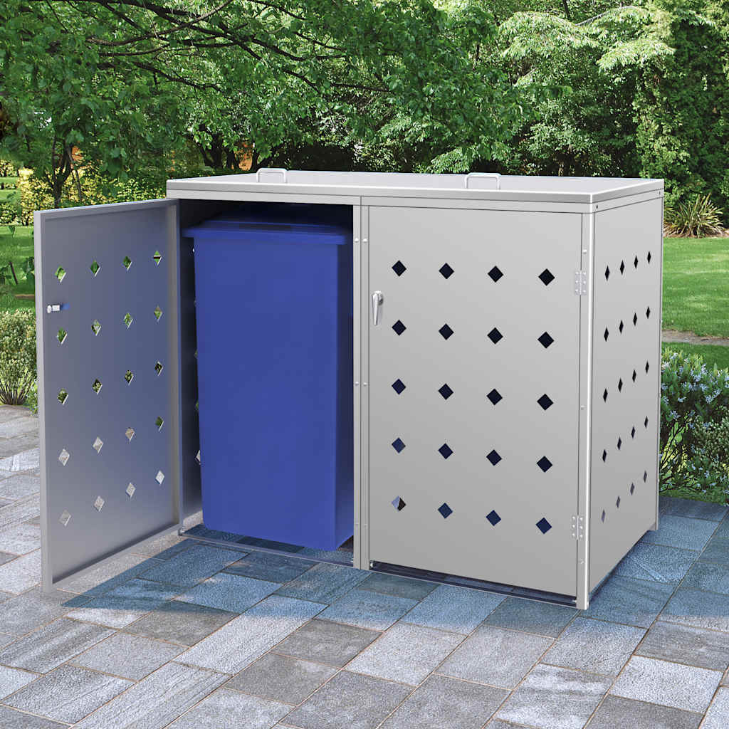 Single Wheelie Bin Shed 240 L Stainless Steel 2