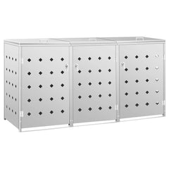 Single Wheelie Bin Shed 240 L Stainless Steel 3