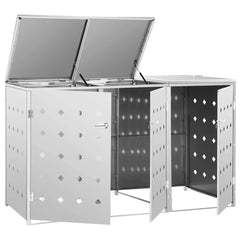 Single Wheelie Bin Shed 240 L Stainless Steel 3