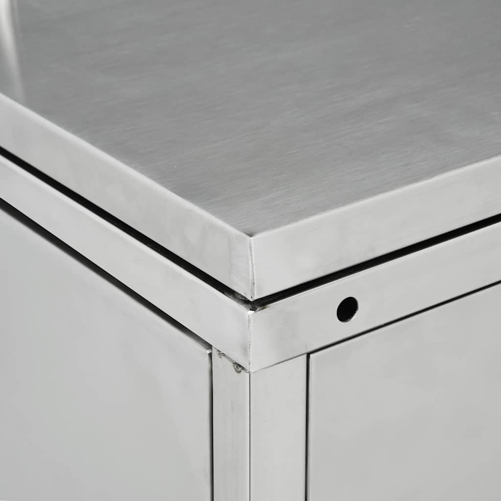 Single Wheelie Bin Shed 240 L Stainless Steel 3