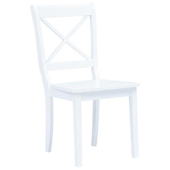 vidaXL Dining Chairs 6 pcs White Solid Rubber Wood 2