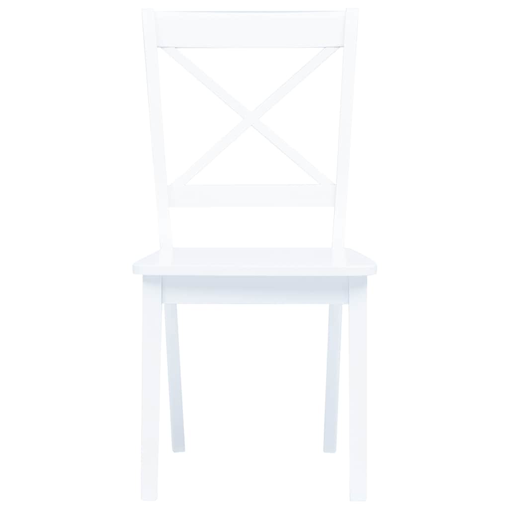 vidaXL Dining Chairs 6 pcs White Solid Rubber Wood 4