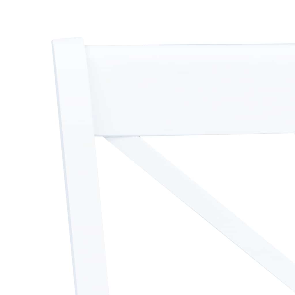 vidaXL Dining Chairs 6 pcs White Solid Rubber Wood 5