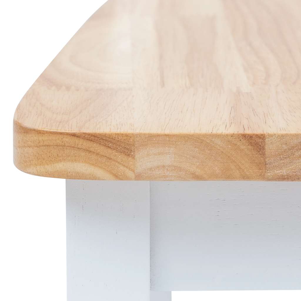 vidaXL Dining Chairs 6 pcs White and Light Wood Solid Rubber Wood 6