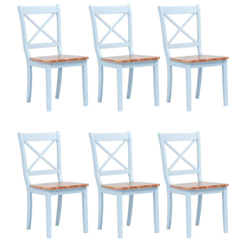 Dining Chairs Solid Rubber Wood in Grey and Natural